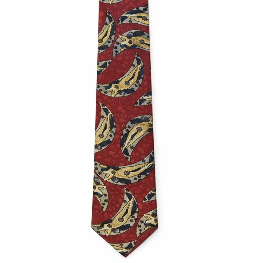 Vintage Celestial Nude Lady Floral Art Novelty Tie | Classic Statement Necktie - Picture 3 of 5